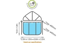 Markiza basenowa EXIT 300x200cm - prostokątna