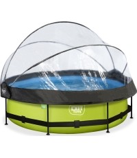 Basen EXIT Lime ø300x76cm z zadaszeniem i filtrem z pompą - zielony