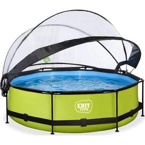 Basen EXIT Lime ø300x76cm z zadaszeniem i filtrem z pompą - zielony