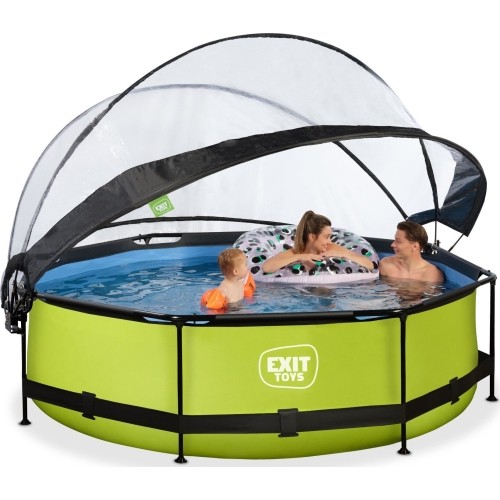 Basen EXIT Lime ø300x76cm z zadaszeniem i filtrem z pompą - zielony