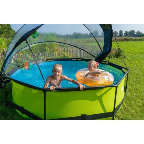 Basen EXIT Lime ø300x76cm z zadaszeniem i filtrem z pompą - zielony