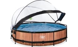 Basen EXIT Wood ø360 x 76 cm z zadaszeniem i pompą z filtrem