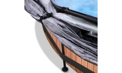 Basen EXIT Wood ø360 x 76 cm z zadaszeniem i pompą z filtrem