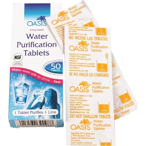 HIGHLANDER OASIS Tabletki do oczyszczania wody OASIS (8,5 mg NaDCC), 50 tabletek