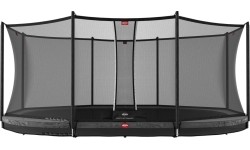 Trampolina BERG Grand Favorit InGround 520, szara + siatka ochronna Comfort