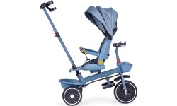 Rowerek trójkołowy spacerówka 2w1 obracane siedzisko składany daszek niebieski - ECOTOYS