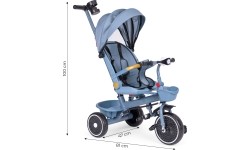 Rowerek trójkołowy-wózek 2w1 obrotowe siedzisko składany daszek niebieski - ECOTOYS