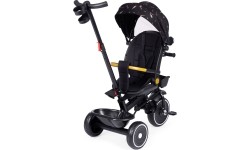 Rowerek trójkołowy dziecięcy z obrotowym siedziskiem i rączką, czarny ECOTOYS