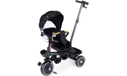 Rowerek trójkołowy dziecięcy z obrotowym siedziskiem i rączką, czarny ECOTOYS