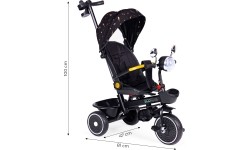 Rowerek trójkołowy dziecięcy z obrotowym siedziskiem i rączką, czarny ECOTOYS