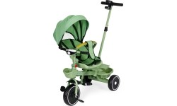 Rowerek trójkołowy spacerówka 2w1 obracane siedzisko składany daszek zielony - ECOTOYS