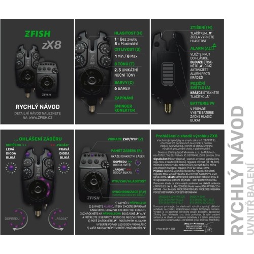 ZFISH Zestaw alarmów ugryzienia Zx8 4+1