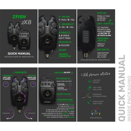 ZFISH Zestaw alarmów ugryzienia Zx8 4+1