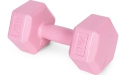 Hantle sześciokątne zestaw 2x2 kg ciężarki do ćwiczeń obciążniki fitness różowe ModernHome