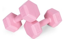 Hantle sześciokątne zestaw 2x2 kg ciężarki do ćwiczeń obciążniki fitness różowe ModernHome