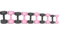 Hantle sześciokątne zestaw 2x2 kg ciężarki do ćwiczeń obciążniki fitness różowe ModernHome