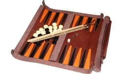 Skórzana podróżna gra w tryktraka Roll & Play