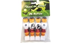 Zapasowe piłkarzyki Buffalo, czerwono-białe, 16 mm, 4 szt.