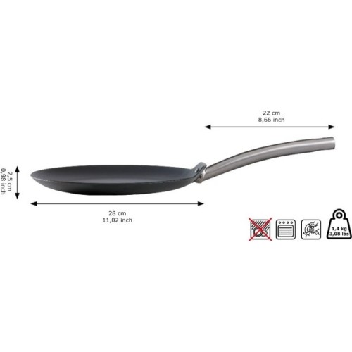 Patelnia naleśnikowa ze stali węglowej Skottsberg Crepe 28cm