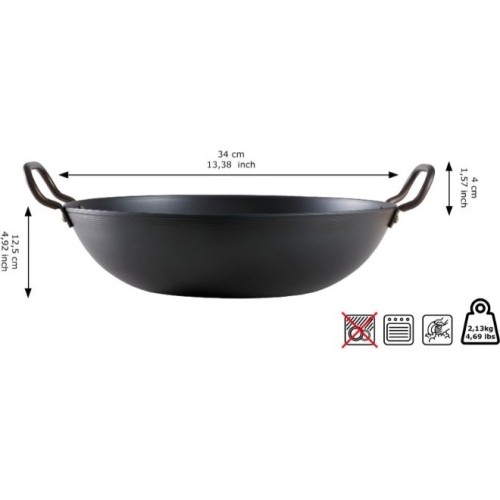 Patelnia ze stali węglowej Wadjan Skottsberg 34cm