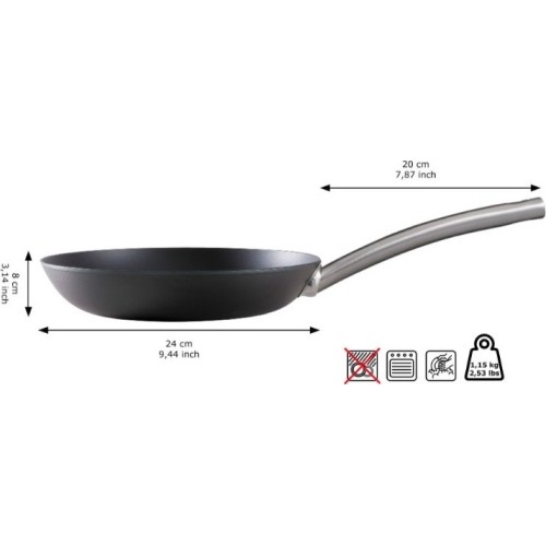 Patelnia ze stali węglowej Skottsberg 24 cm