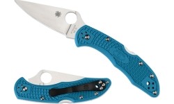 Nóz składany Spyderco C11FPBL Delica 4, Flat Ground - niebieski