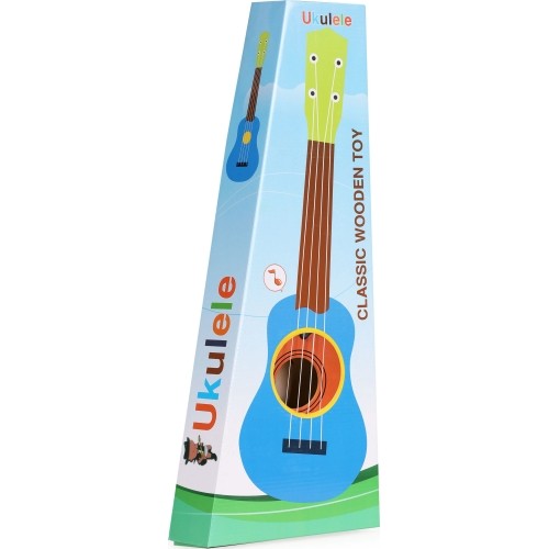 Gitara ukulele dla dzieci drewniana 4 struny nylonowe ECOTOYS