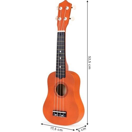 Gitara ukulele dla dzieci drewniana 4 struny nylonowe ECOTOYS
