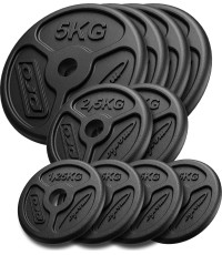 Zestaw obciążeń żeliwnych slim 30 kg / 4 x 1,25 kg, 2 x 2,5 kg, 4 x 5 kg - Marbo Sport