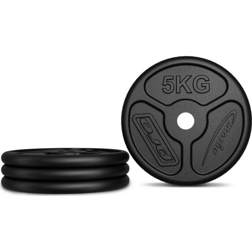 Zestaw obciążeń żeliwnych slim 30 kg / 4 x 1,25 kg, 2 x 2,5 kg, 4 x 5 kg - Marbo Sport