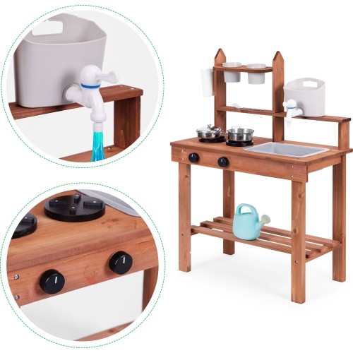 Kuchnia błotna dla dzieci outdoor z drewna jodłowego ECOTOYS