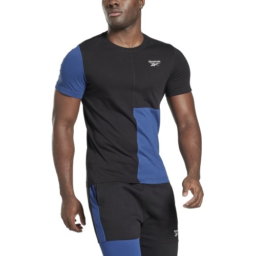 Koszulka męska Reebok Panel Tee, niebiesko-czarna, HG3198