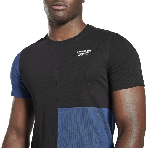 Koszulka męska Reebok Panel Tee, niebiesko-czarna, HG3198