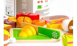 Drewniany zestaw do krojenia żywności, zabawka ekologiczna 23szt.