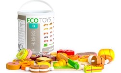 Drewniany zestaw do krojenia żywności, zabawka ekologiczna 23szt.