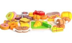 Drewniany zestaw do krojenia żywności, zabawka ekologiczna 23szt.