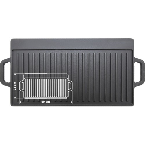 Płyta grillowa dwustronna żeliwna LITINA 50x23x1,4 cm
