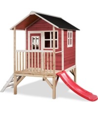 Drewniany domek do zabawy EXIT Loft 300 - czerwony