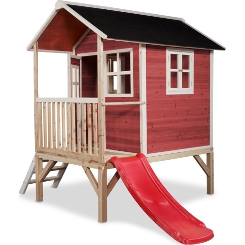 Drewniany domek do zabawy EXIT Loft 300 - czerwony