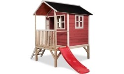 Drewniany domek do zabawy EXIT Loft 300 - czerwony