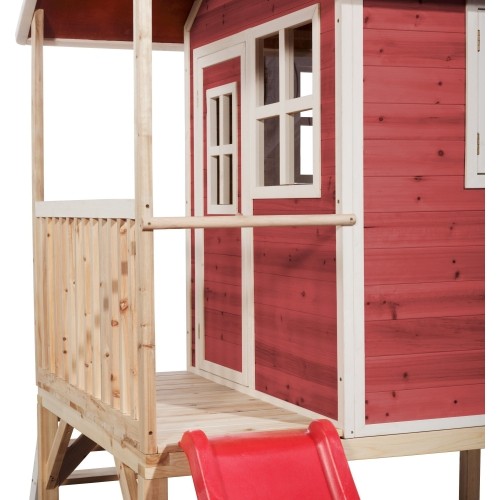 Drewniany domek do zabawy EXIT Loft 300 - czerwony