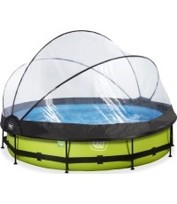 Basen EXIT Lime ø360x76cm z zadaszeniem i pompą z filtrem - zielony