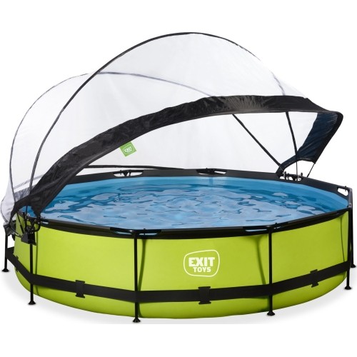 Basen EXIT Lime ø360x76cm z zadaszeniem i pompą z filtrem - zielony