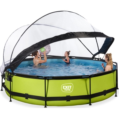 Basen EXIT Lime ø360x76cm z zadaszeniem i pompą z filtrem - zielony