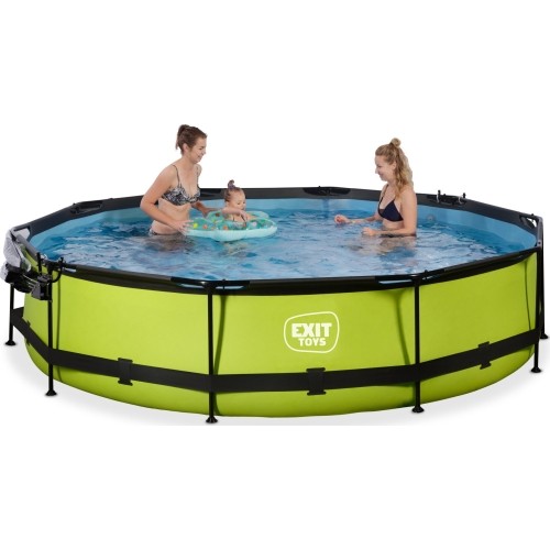 Basen EXIT Lime ø360x76cm z zadaszeniem i pompą z filtrem - zielony