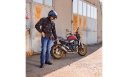 Męskie jeansy motocyklowe BOS Micas - Acid Blue