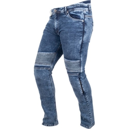 Męskie jeansy motocyklowe BOS Micas - Acid Blue