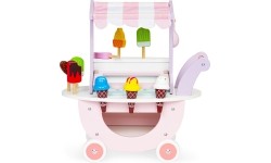 Drewniany wózek lodziarnia dla dzieci sklep Eco Toys, 12 el