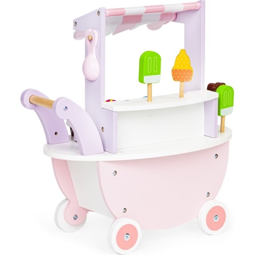 Drewniany wózek lodziarnia dla dzieci sklep Eco Toys, 12 el