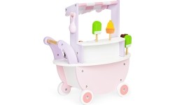 Drewniany wózek lodziarnia dla dzieci sklep Eco Toys, 12 el